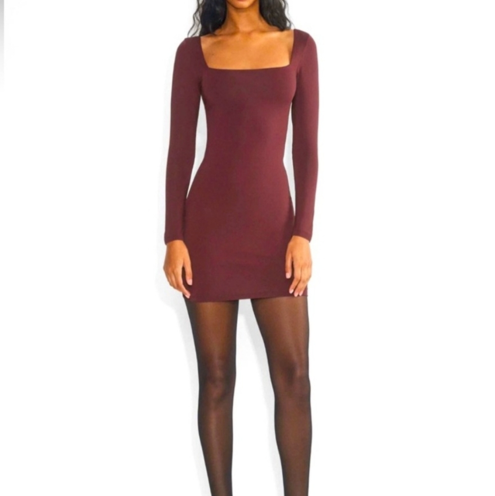Bardot Purple Long Sleeve Dress